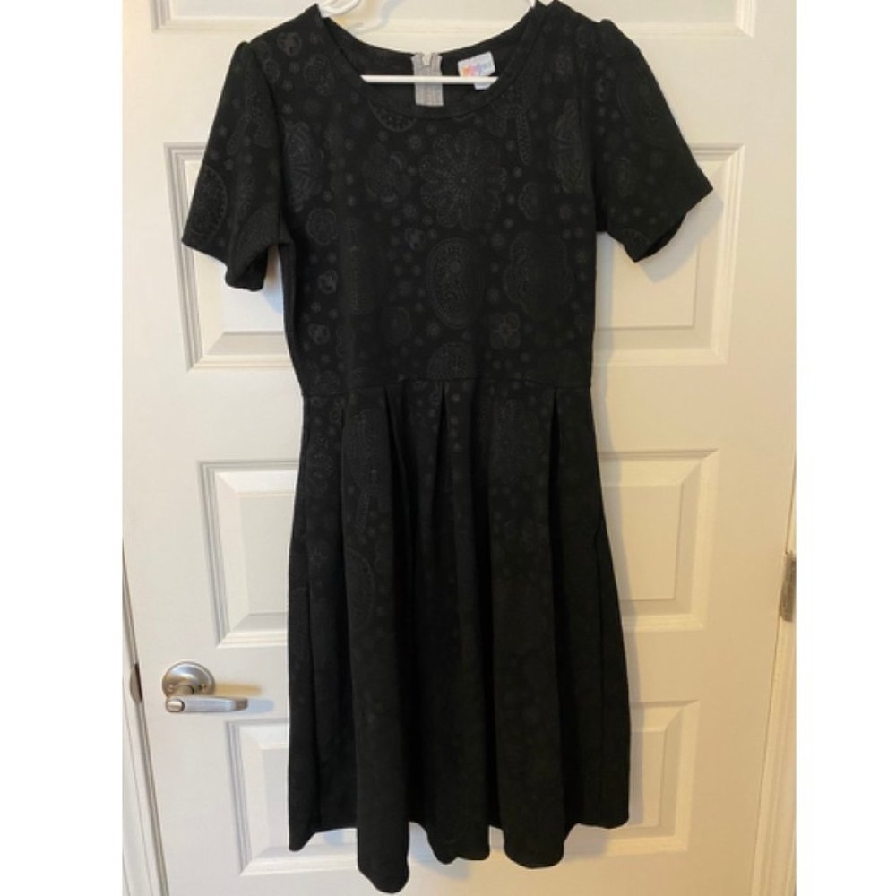 LulaRoe Amelia Black Jaquard dress